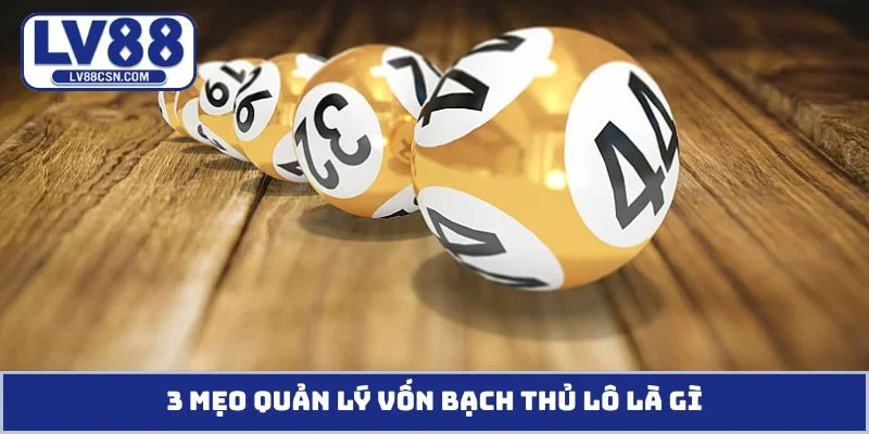 3 mẹo quản lý vốn bạch thủ lô là gì