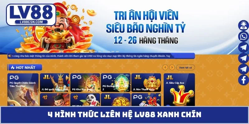 4 hình thức liên hệ LV88 xanh chín