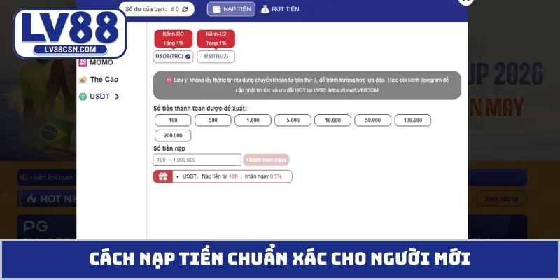 Cách nạp tiền chuẩn xác cho người mới