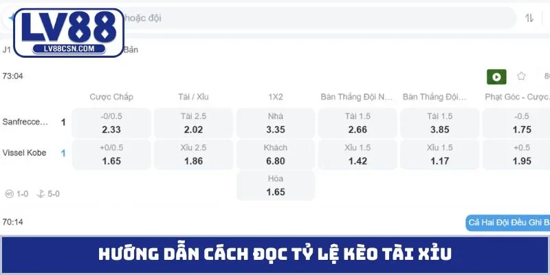 Hướng dẫn cách đọc tỷ lệ kèo tài xỉu